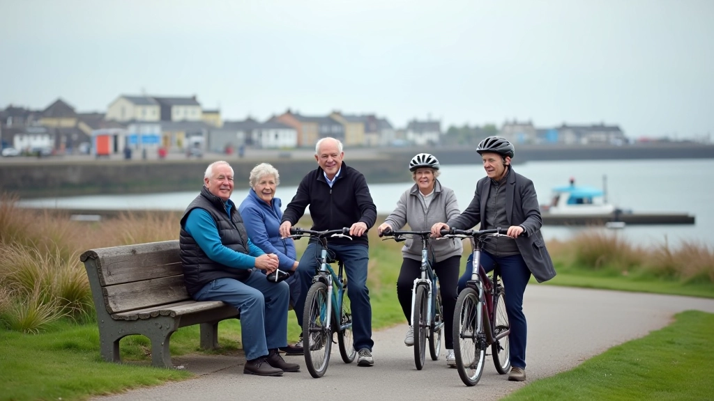 Retired cyclists enjoying a break during a guided tour